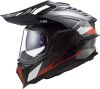 LS2 MX701 EXPLORER-06 CARBON FRONTIER adventure helma šedá-titan/červená vel.L